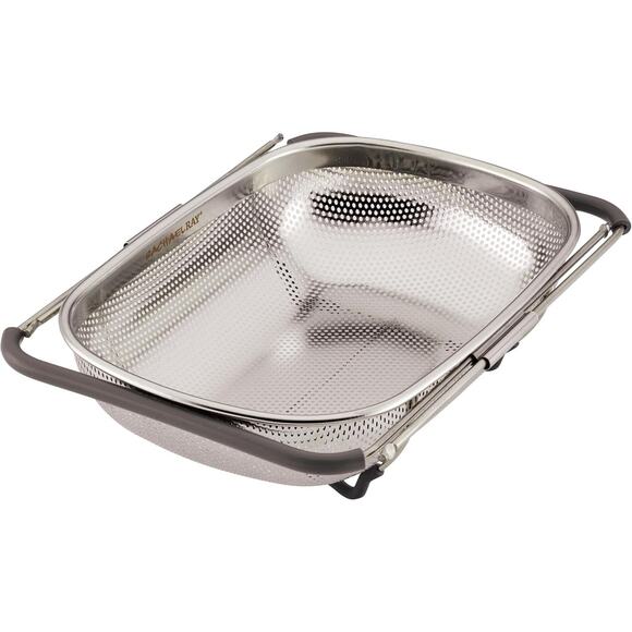 Rachael Ray Over The Sink Colander With Handles - SILVER w/gray handles - Picture 1 of 8